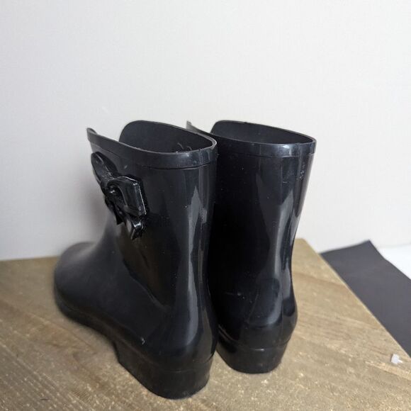 Mel by Melissa wellington boots black rain booties with bow 7 - Picture 7 of 11